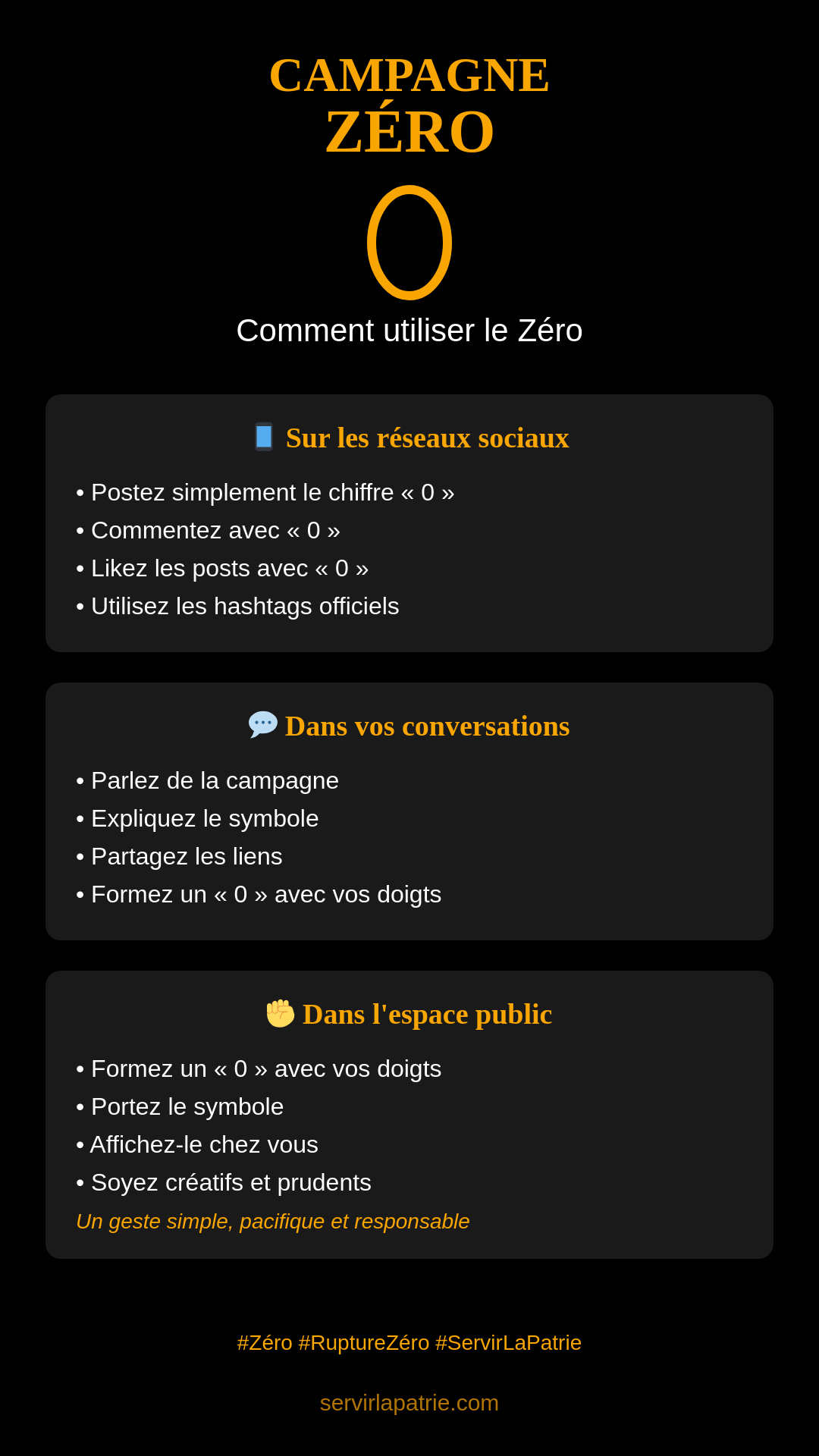 Campagne Zéro - Comment utiliser le zéro